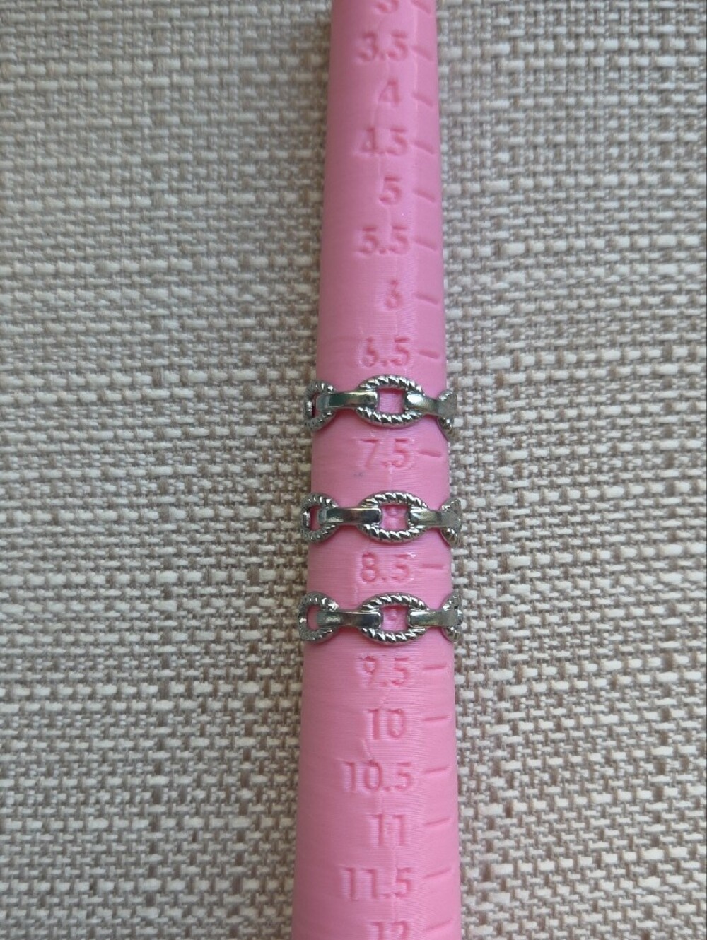 Plunder Adjustable Silver Chain Link Pattern Ring - Picture 6 of 9